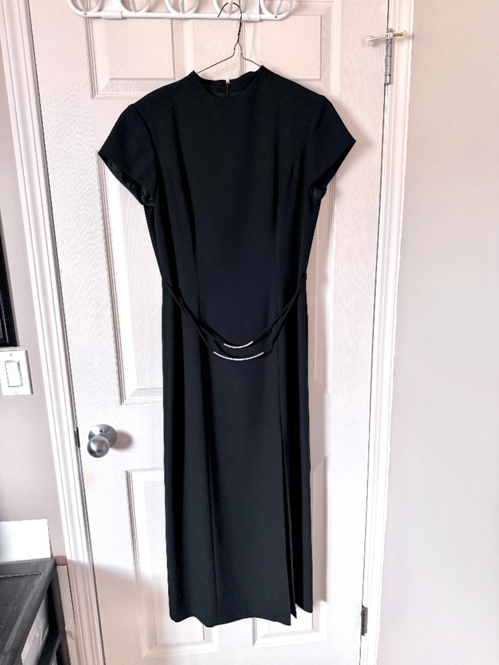 DW3 for David Warren Long Black Sheath Dress – Navy/White – Women’s Size 8